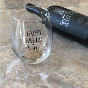 Halloween “Hallowine” Theme Stemless Wine Glass